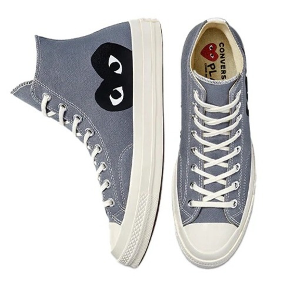 Converse X Comme Des Garcons Unisex Gray Chuck Taylor High Top Sneakers Size 12